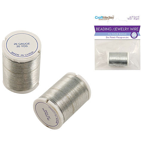 Beading/Jewelry Wire: 26g Metallic Colors Silver