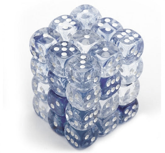 CHX Festive Dice: Black  w/ White 12mm d6 Block (36ct) 27808