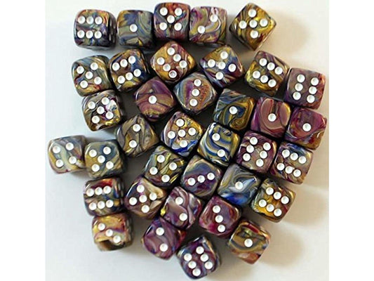 CHX Festive Dice: Carousel w/ White 12mm d6 Block (36ct) 27840