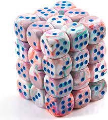CHX Festive Dice: Pop Art w/ Blue 12mm d6 Block (36ct) 27944