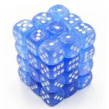 CHX Festive Dice: Sky Blue w/ White 12mm d6 Block (36ct) 27986