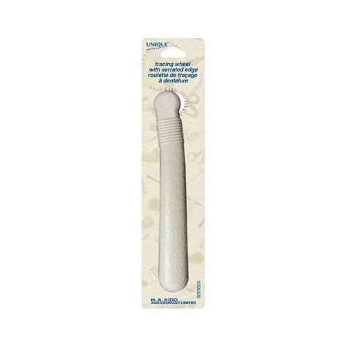 UNIQUE Serrated Tracing Wheel with Ergonomic Grip - White