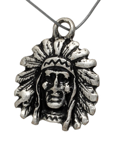 PENDANT- NATIVE HEAD ANTIQUE SILVER LF/NF