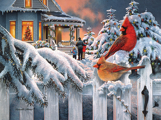Cardinals at Home for Christmas 1000 puzzle