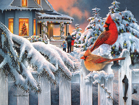 Cardinals at Home for Christmas 300 Puzzle