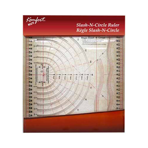 KOMFORT KUT Slash-N-Circle Quilting Ruler - 97⁄8 x 121⁄2″