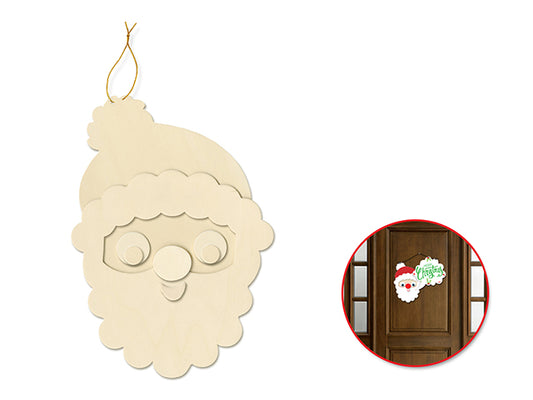 Holiday Wood: DIY 3D Wall Plaques w/Gold Cord D) Santa