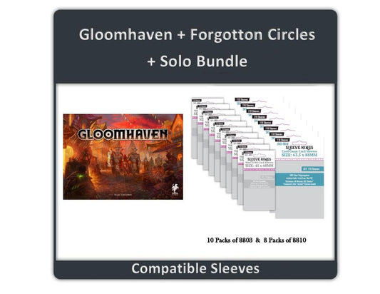 "Gloomhaven + Forgotten Circles + Solo" Compatible Sleeve Bundle (8803 X 10 + 8810 X 8)