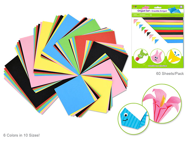 Krafty Kids: 60pc Craft Origami Set A) Brights Asst