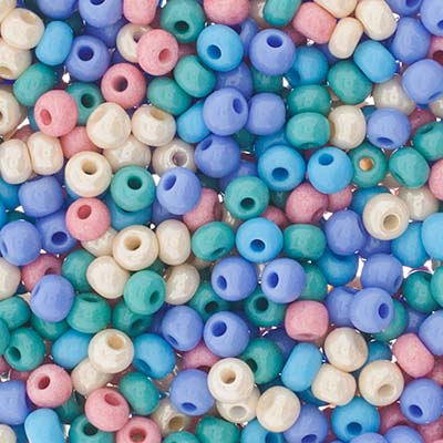 Czech Seed Beads apx 24g 6/0 Pastel Rainbow Mix