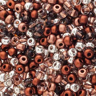 Czech Seed Beads apx 24g Vial 6/0 Honey Apricot Mix