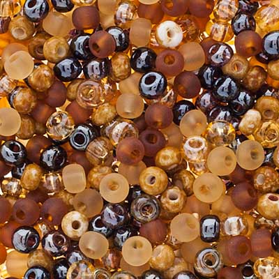 Czech Seed Beads apx 24g Vial 6/0 Sahara Mix