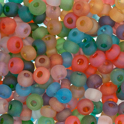 CZECH SEEDBEAD APPROX 22g VIAL 6/0 IRIDESCENT MATT ASSORTED
