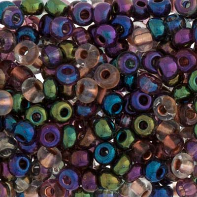 CZECH SEEDBEAD APPROX 22g VIAL 6/0 METALLIC IRIDESCENT ASSORTED