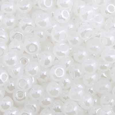 CZECH SEEDBEAD APPROX 22g VIAL 6/0 OP.PEARL WHITE