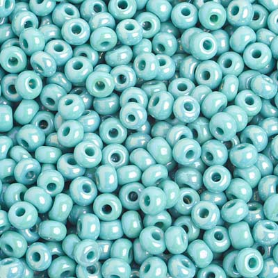 Czech Seed Bead/Pony Bead 6/0 Opaque Turquoise AB