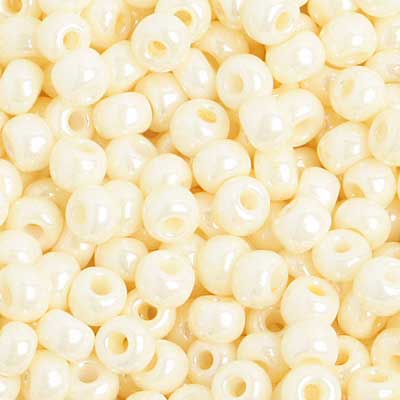 Czech Seed Bead/Pony Bead 6/0 Opaque Pearl Eggshell