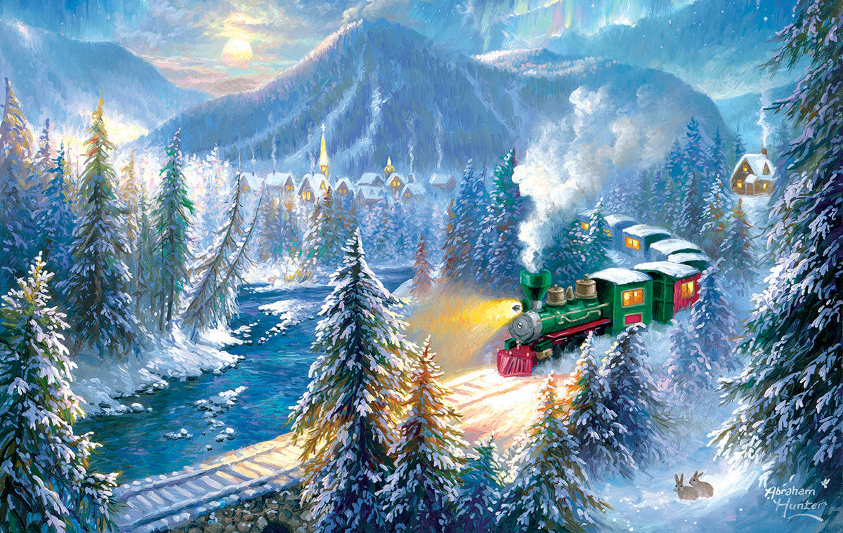 Mountain Christmas Train 500pc Puzzle