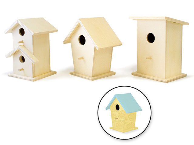 Wood Craft: 6" Birdhouses Asst 6eax3styles