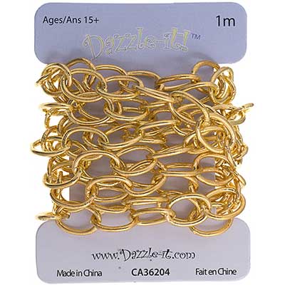 Dazzle-it Cable Chain 9x7mm Brass 1m /Card