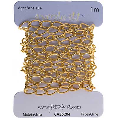 Dazzle-it Curb Chain 7x4mm Brass 1m /Card