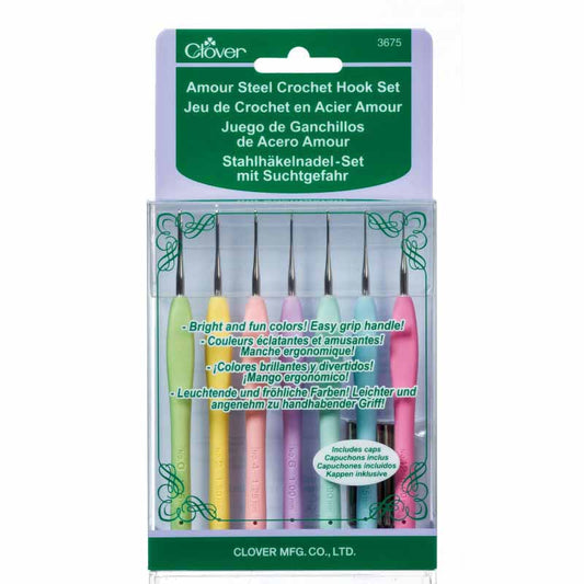 CLOVER 3675 - Armour Steel Crochet Hook 7pc Set