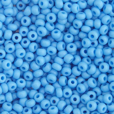 Glass Seedbeads Tubes Opaque Light Blue 8/0 Matt