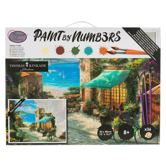 Craft Buddy Paint by Numbers Thomas Kinkade Italian Cafe Canvas Kit