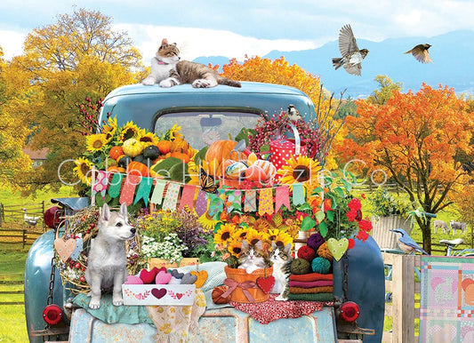 500pc Puzzle Cobble Hill Country Truck in Autumn
