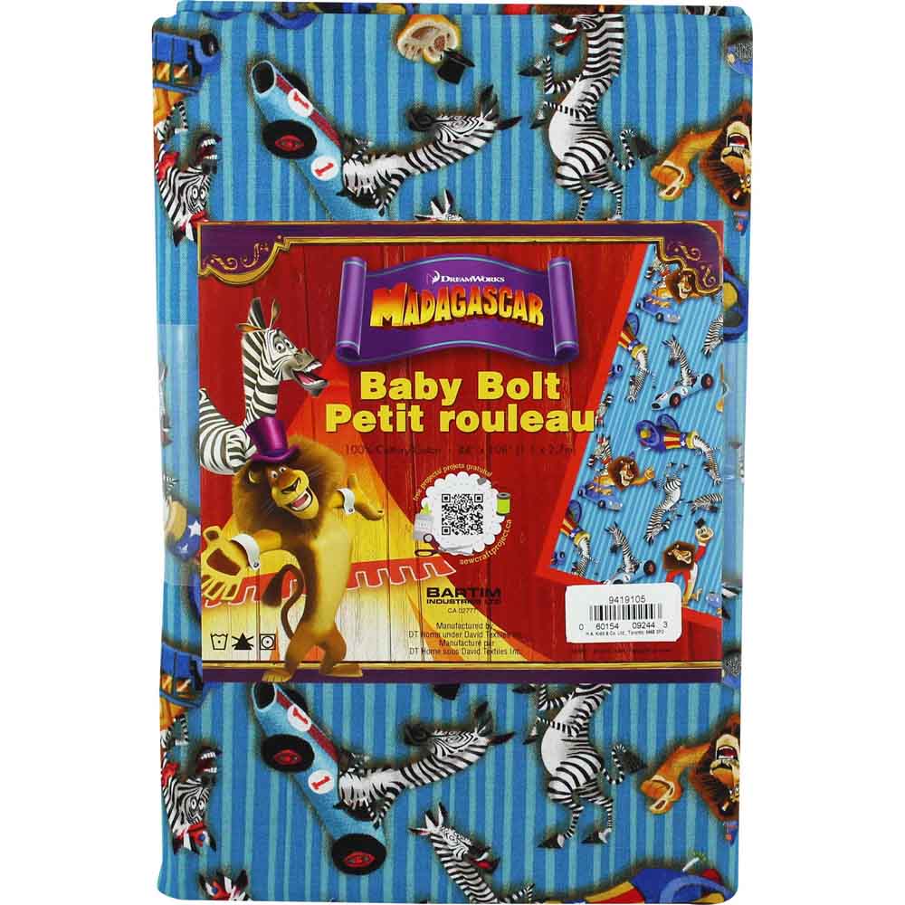 DISNEY MadagascarTM Cotton Licensed Fabric - 2.75 x 1.1m (3yd x 42″)