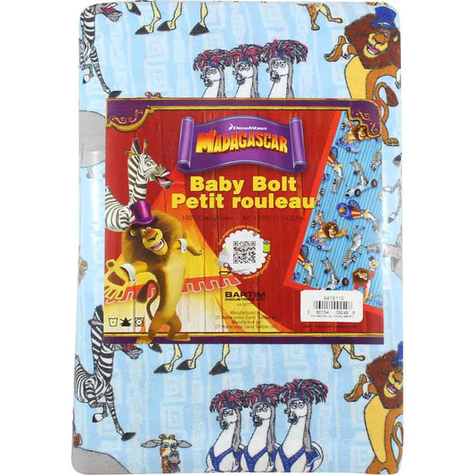 DISNEY MadagascarTM Cotton Licensed Fabric - 2.75 x 1.1m (3yd x 42″)