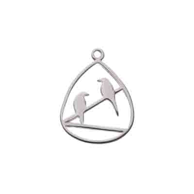 SS.925 Pendant Birds on a Wire 15x20mm