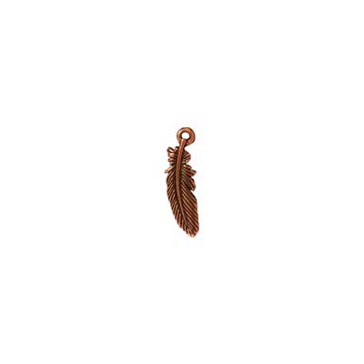 T.C. - CHARM FEATHER 19mm ANT. COPPER