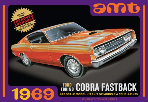 AMT 1969 FORD TORINO COBRA FASTBACK 1:25 SCALE MODEL KIT