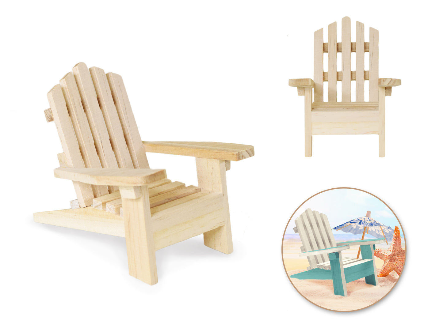 Wood Craft: 9x11.5x9.5cm DIY Mini Adirondack Chair