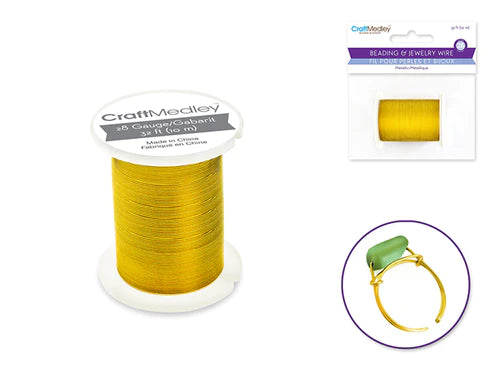 Beading/Jewelry Wire: 28g Metallic Colors 10m Spool Gold