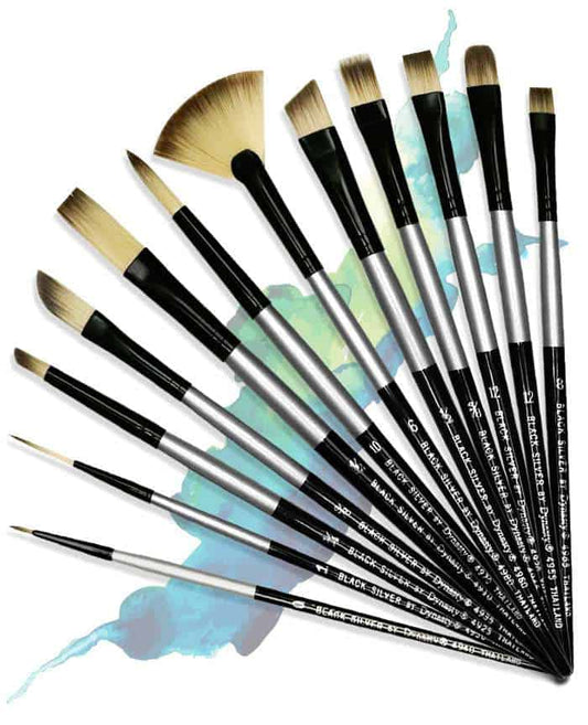 Dynasty Black Silver Paint Brushes