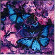 Craft Buddy Crystal Art Kit Blue Violet Butterflies 30 x 30 cm Pre-Framed 5D Art Kit