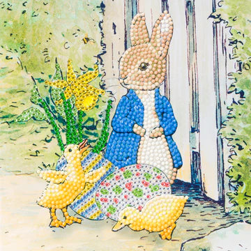 CCK-PRBT04: Peter Rabbit and Chicks 18x18cm Crystal Art Card