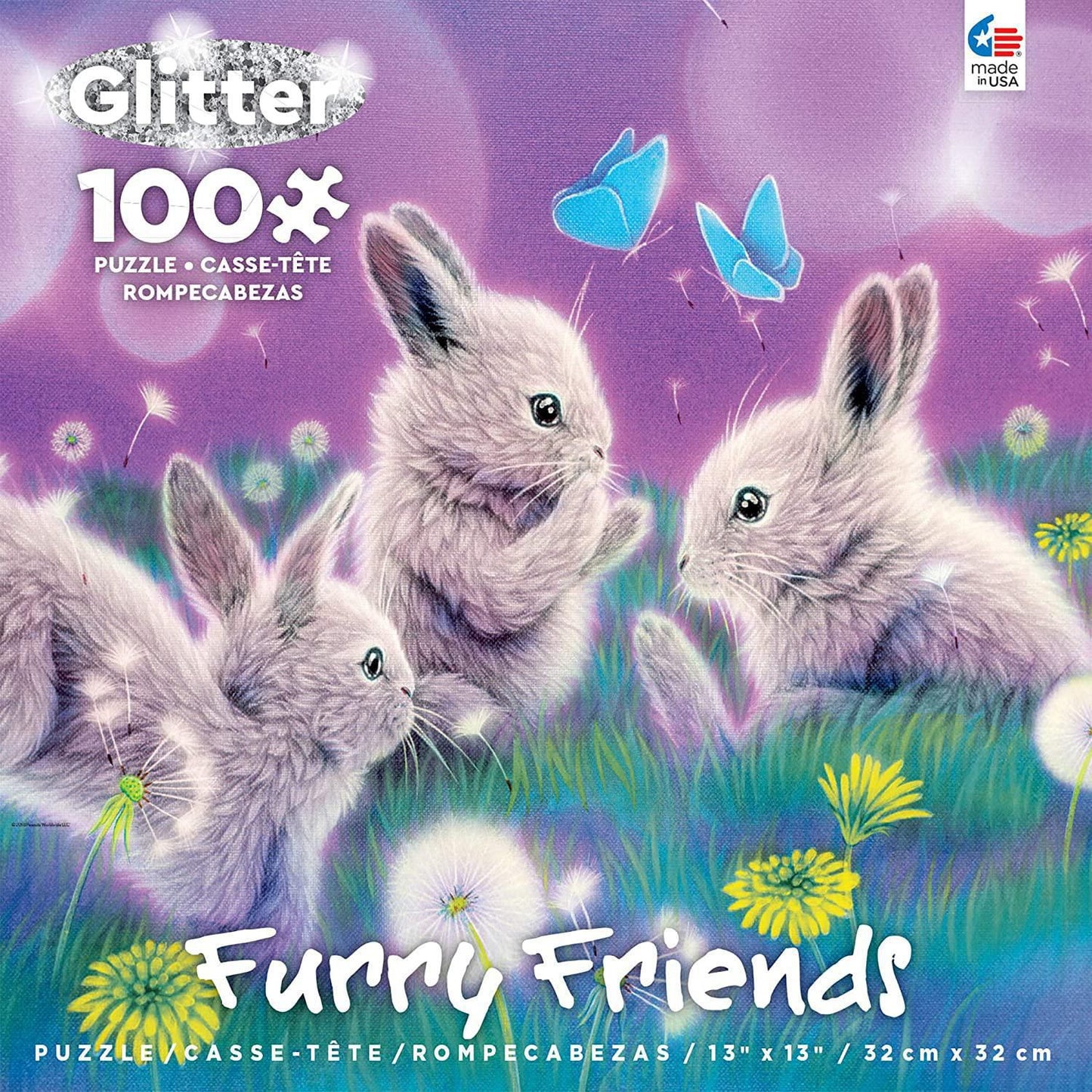 Ceaco Furry Friends Glitter 100-Piece Puzzle Spring Has Sprung