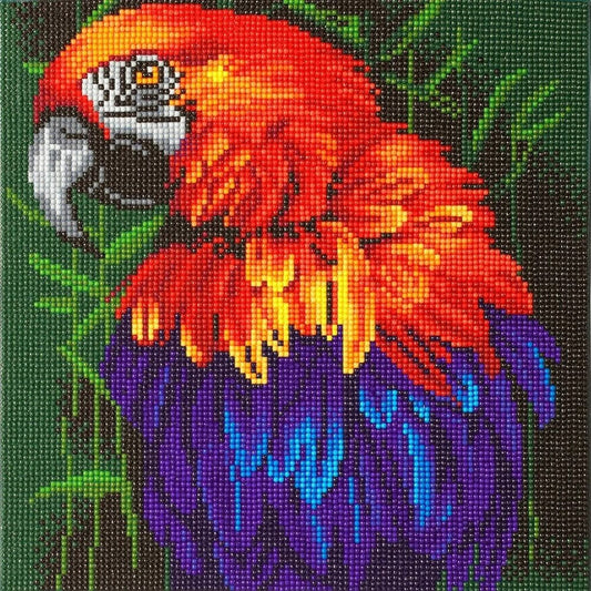Craft Buddy Crystal Art Kit Tropical Bird 30 x 30 cm Pre-Framed 5D Art Kit
