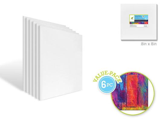 Canvas Panels Primed: 8"x8" Value-Pack 6pc Artist Quality