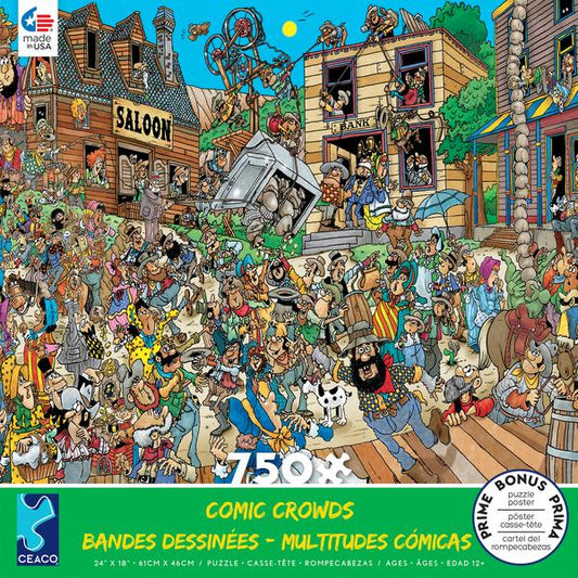 COMIC CROWDS - OL' WEST - 750 PIECE PUZZLE