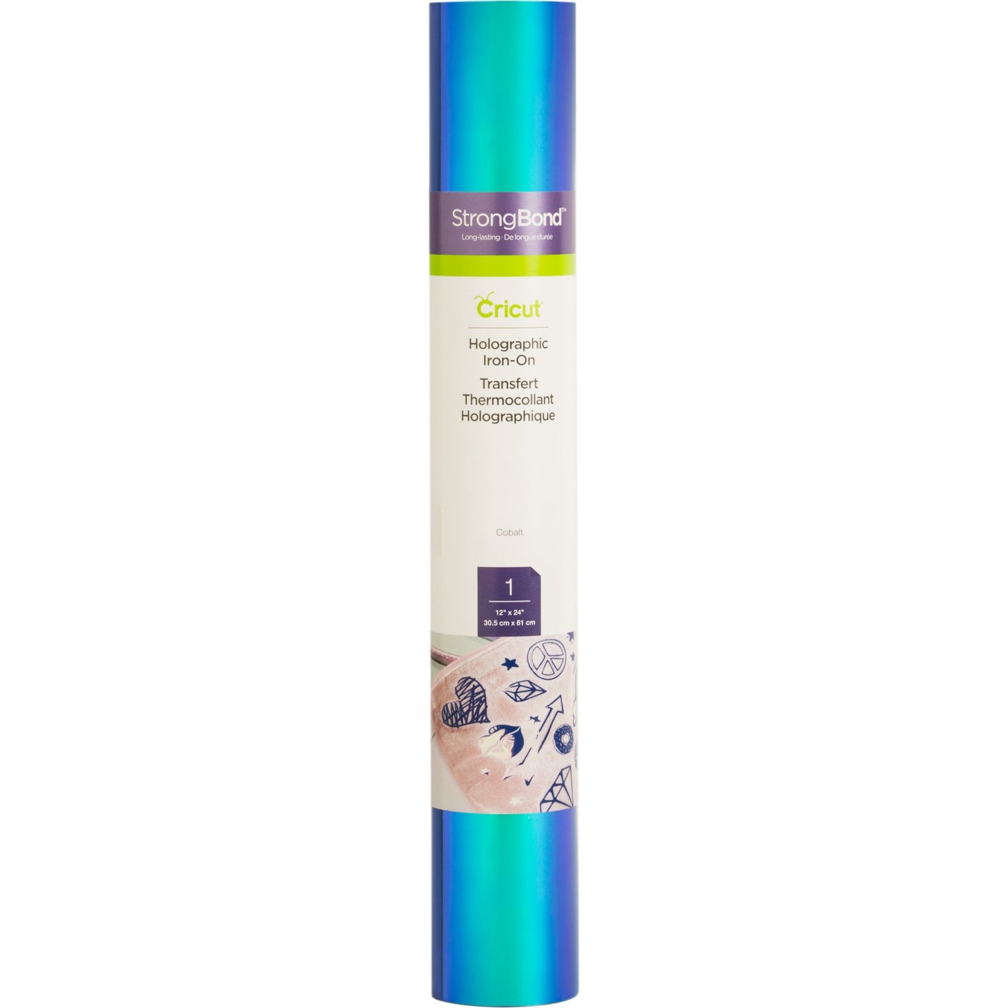 Cricut Holographic Iron-On Vinyl 12"X24" Roll Cobalt
