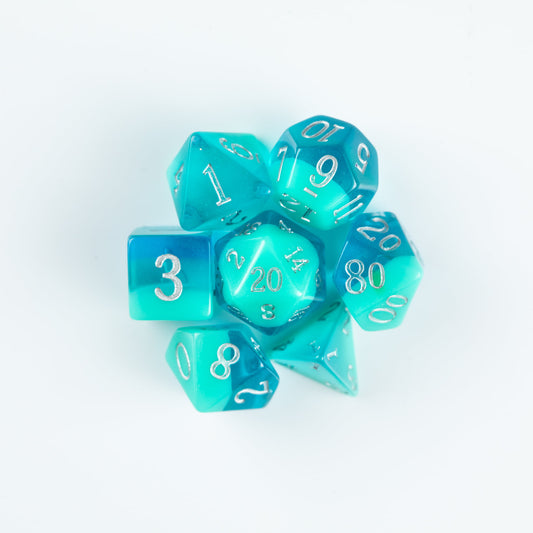 TURQUOISE BIRTHDAY – 7 PIECE DICE SET