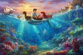 Ceaco Thomas Kinkade Disney The Little Mermaid Falling in Love 750pc