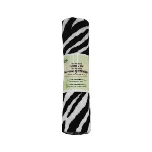 FABRIC CREATIONS Faux Fur Fabric - Zebra - 45 x 76cm (18″ x 30″)