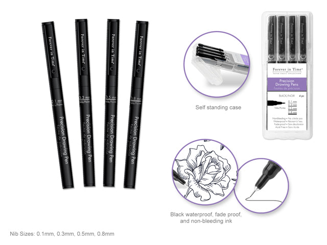 Forever in Time Precision Drawing Pens 4pc