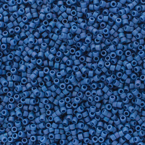 Delica 11/0 Frosted Glazed Rainbow Blue Sapphire Matte AB