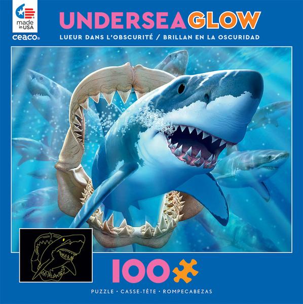 Ceaco UNDERSEA GLOW -GREAT WHITE DELIGHT - 100 PIECE PUZZLE